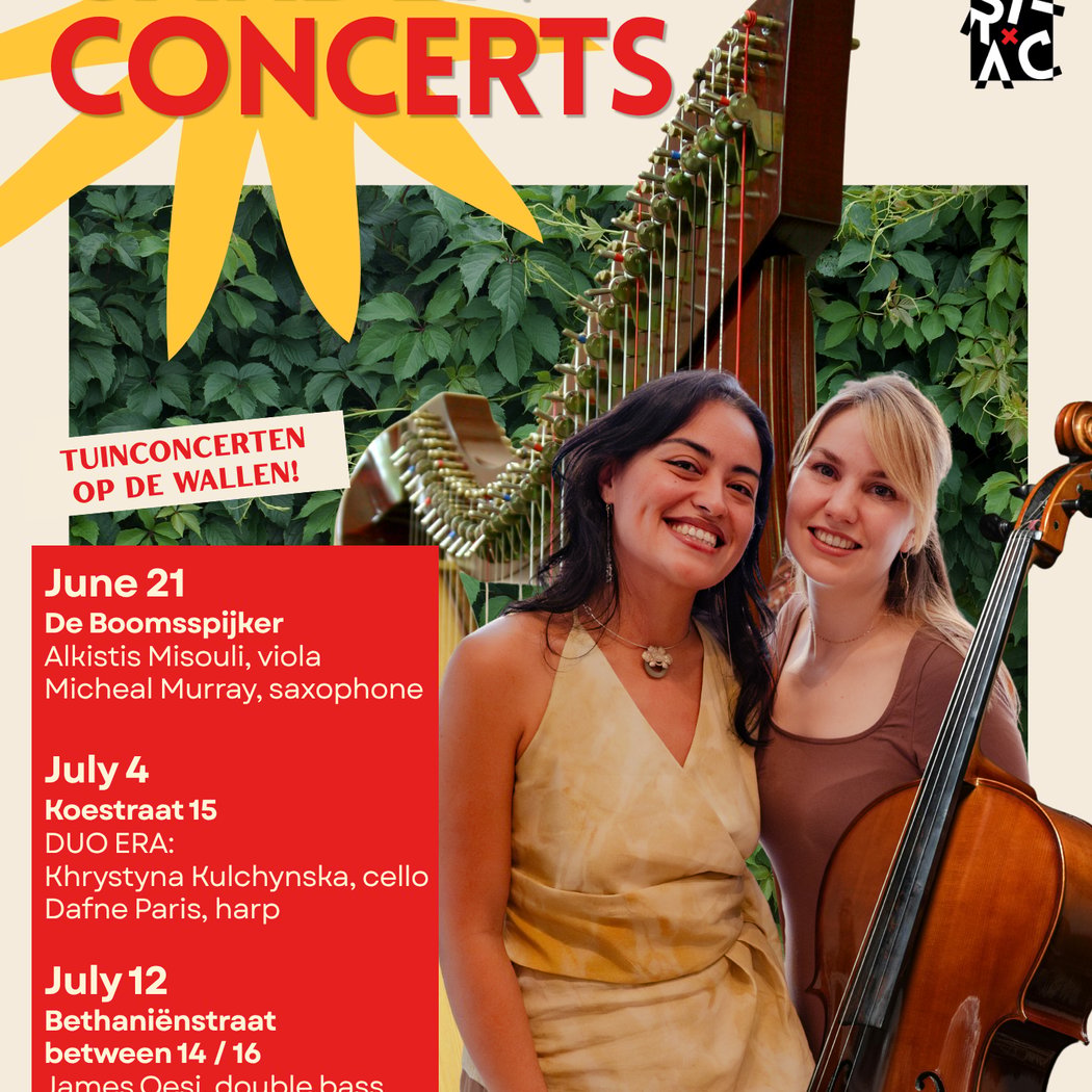 Tuinconcerten op de Wallen: harp & cello duo 1